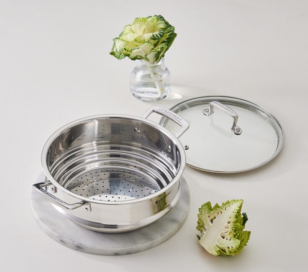 Le Creuset Multi-Dämpfeinsatz mit Glasdeckel 3-Ply Edelstahl 24cm