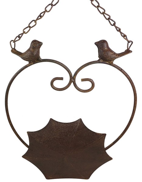 Vogeltränke Hängend Vogelbad zum Aufhängen Vogelfutterschale Landhausstil Braun