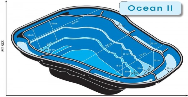 Ubbink Fertigteich Ocean II 2000L HDPE Teichbecken