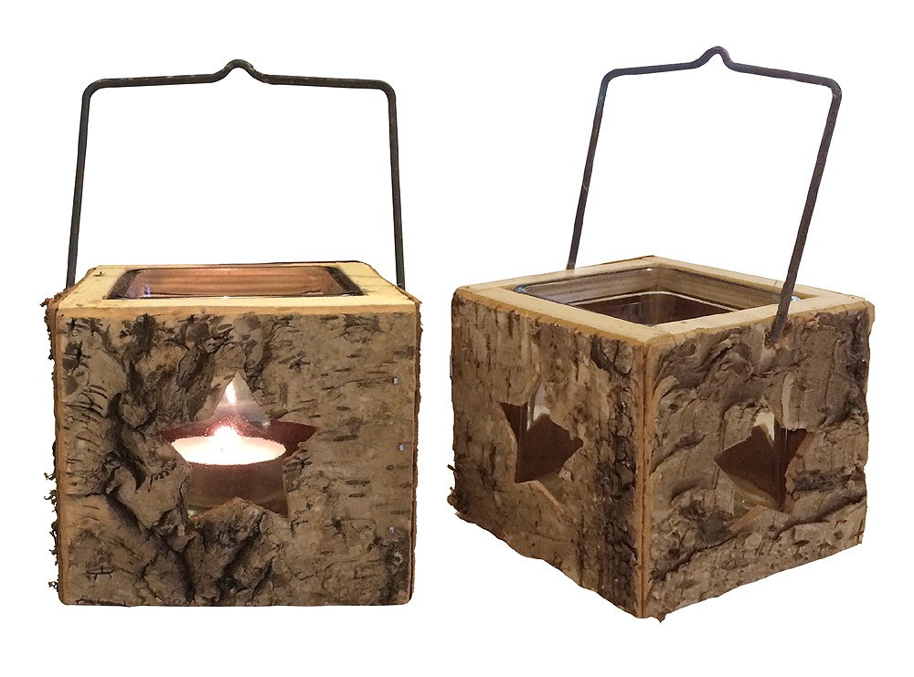 2 x Windlicht Birkenholz Rinde Stern Teelichthalter Weihnachten Naturdeko 9x10cm 2 x Windlicht Birkenholz Rinde Stern Teelichthalter Weihnachten Naturdeko 9x10cm