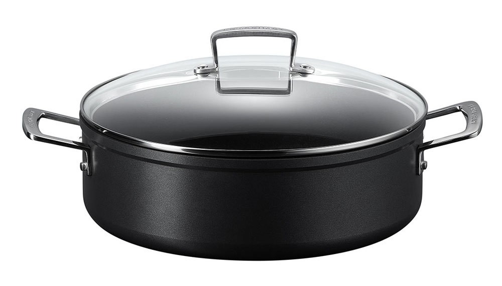 Le Creuset Aluminium Schmorpfanne Antihaft mit Glasdeckel 28 cm