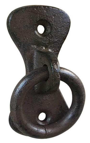 Anbindering Mauerring Befestigungsring Wandring Gusseisen Antik-Stil Braun