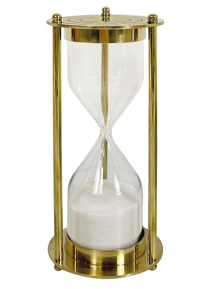 Sanduhr Messing Antik-Stil Chronometrie Sandglasuhr Timer Sandglas 14,5cm