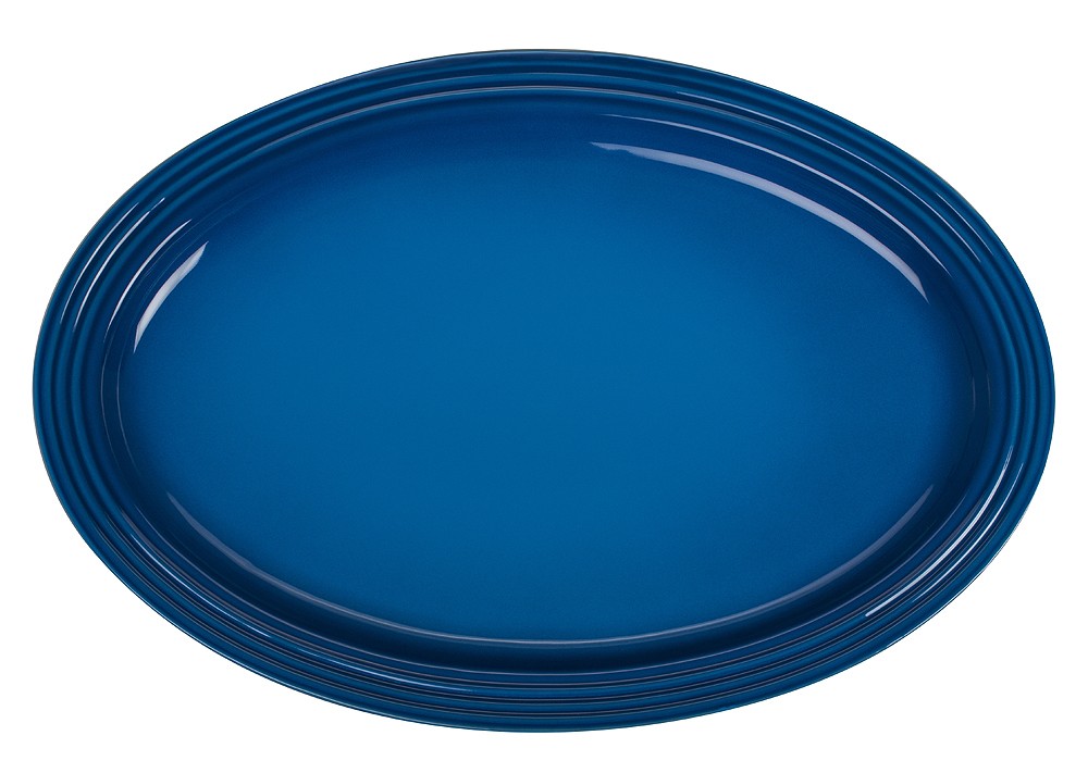Le Creuset Servierplatte Oval Steinzeug Marseille Blau 46cm Le Creuset Servierplatte Oval Steinzeug Marseille Blau 46cm