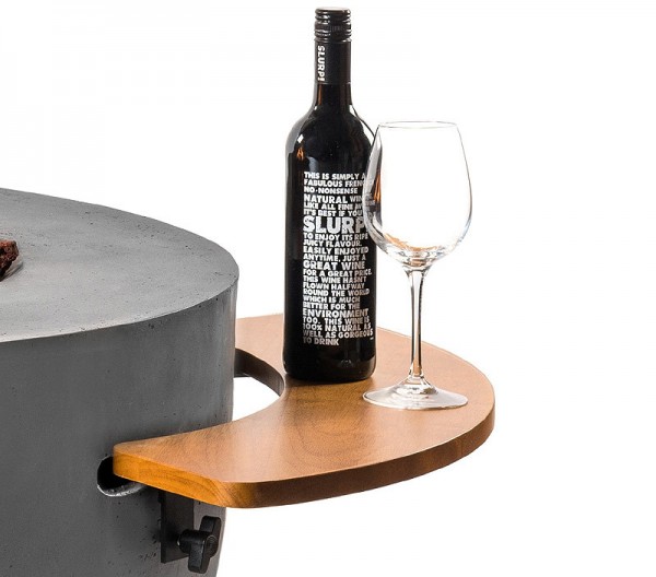 Happy Cocooning Seitentische Holz Ablage für Feuertisch Rund Klein