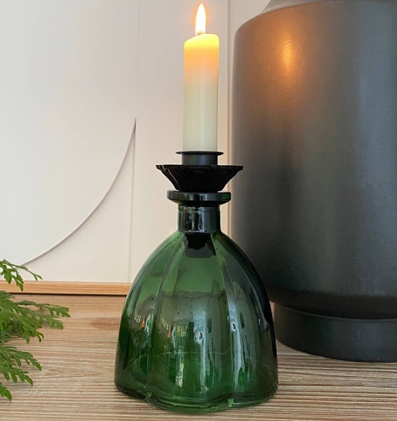 Kerzenhalter für Flaschen Schwarz Kerzenhalteraufsatz Flaschenaufsatz Antik-Stil