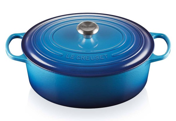 Le Creuset Bräter Signature Oval Gusseisen Azure Blau