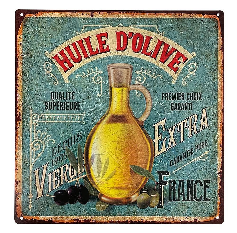 Blechschild Huile d`Olive Dekoschild Provence Nostalgie 30x30cm