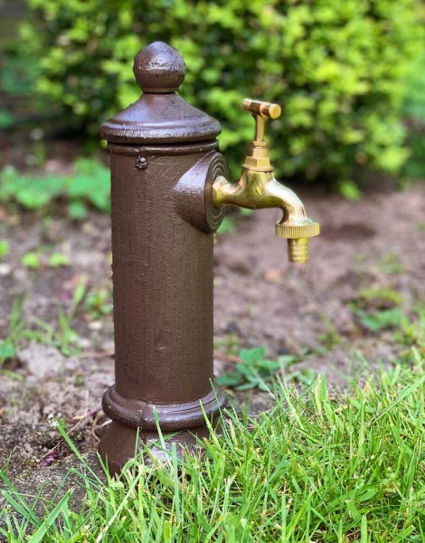 Wasserzapfsäule Klein Wasserzapfstelle für Garten Standbrunnen Antik-Stil 29cm