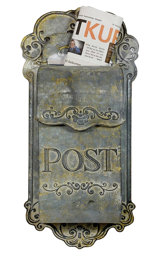 Briefkasten POST Zink Vintage Postkasten Rostig patiniert Landhausstil