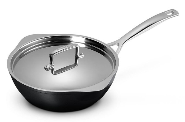 Le Creuset Aluminium Sautépfanne Antihaft mit 2 Ausgießern + Deckel 24cm