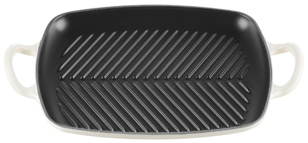Le Creuset Rechteckige Grillplatte Signature Gusseisen Meringue 30cm