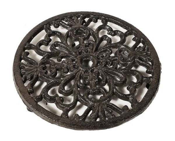 Topfuntersetzer Rund Untersetzer Vintage Gusseisen Braun Antik-Stil 17cm