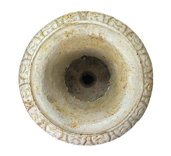 Französische Louvre Vase Amphore Gusseisen Schwer Antik-Stil Weiß 22cm