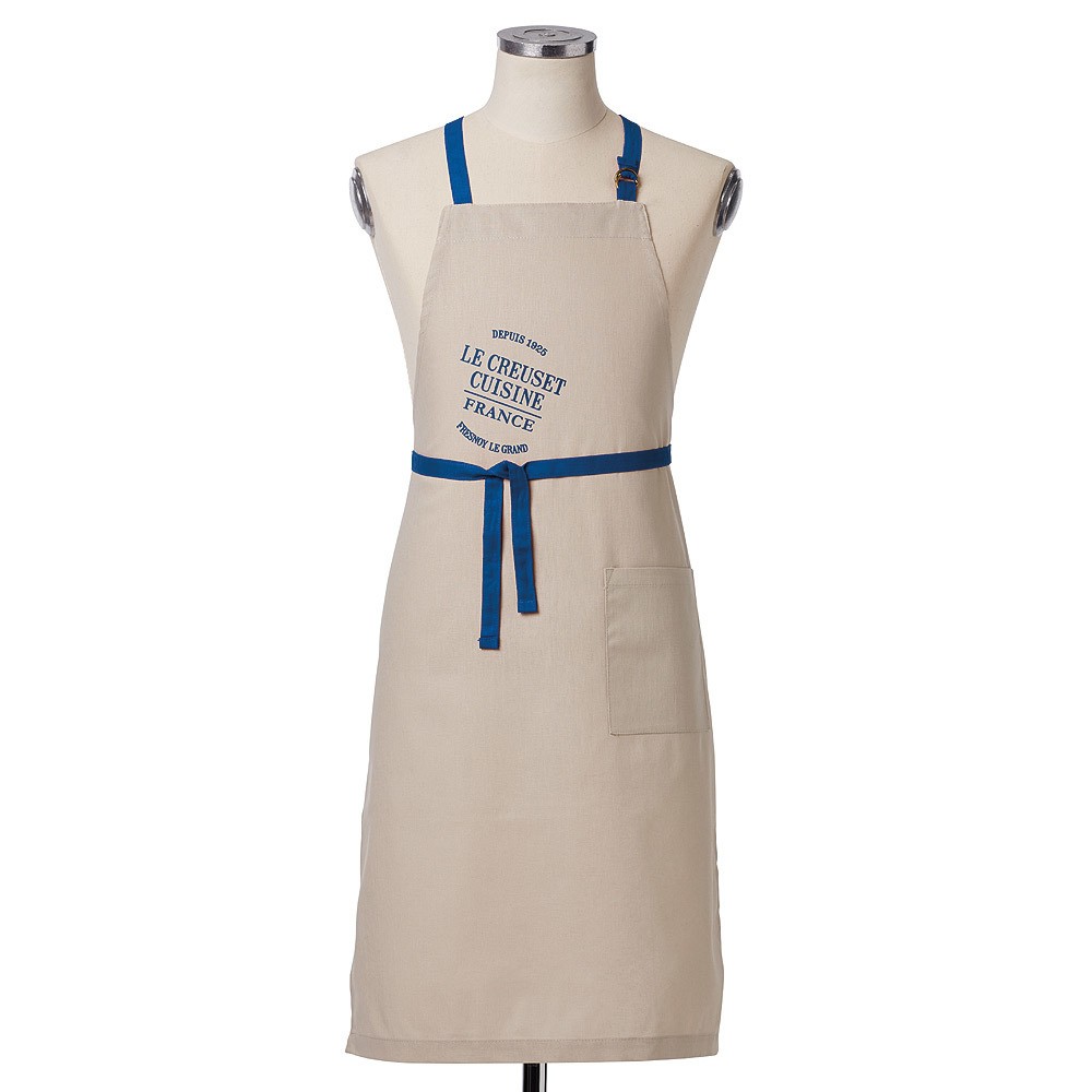 Le Creuset Schürze 1925 Nostalgie Textil Marseille Blau Le Creuset Schürze 1925 Nostalgie Textil Marseille Blau