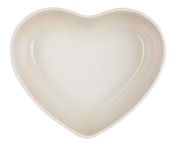 Le Creuset Servierschale Herzform Steinzeug Meringue 30cm
