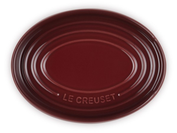Le Creuset Kochlöffelablage Oval Kochlöffelhalter Steinzeug Garnet (Rhone) Bordeaux-Rot