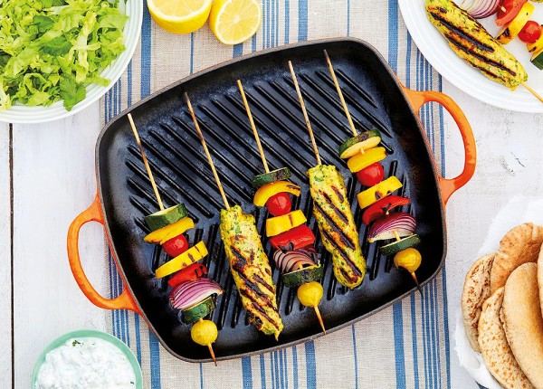 Le Creuset Rechteckige Grillplatte Signature Gusseisen Ofenrot 30cm