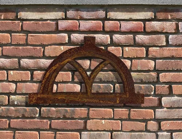 Stallfenster Halbrund Gusseisen Rostig Giebelfenster Nostalgie Antik-Stil 20x33cm