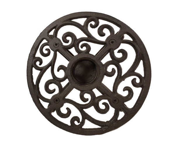 Stövchen Landhaus Warmhalteplatte Rund Gusseisen Rechaud Antik-Stil Braun 18,5cm
