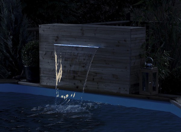 Ubbink Niagara 60 LED Wall Wasserfall Element Edelstahl Beleuchtet