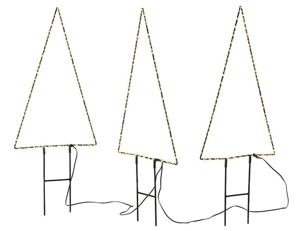 Weihnachtsbeleuchtung Außen 3er Set 330 LED Warmweiß Gartenstecker Tannenbaum