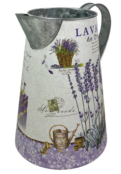 Deko Krug Zink Lavendel Zinkkrug Gießkanne Zinkkanne Wasserkrug Landhaus Vintage