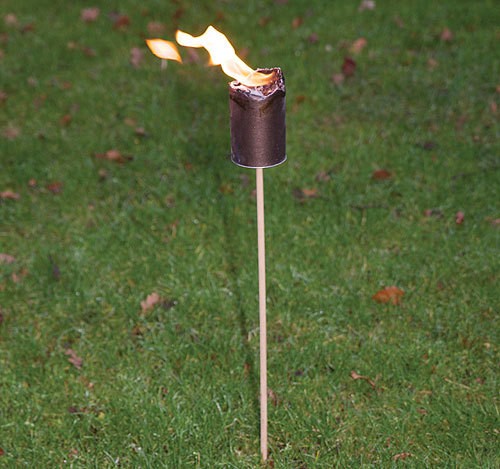Gartenfackel -SET Feuerfackel mit Wachs & Stroh 5 Stück 75cm