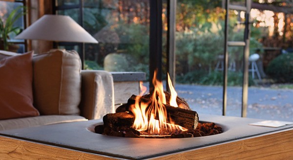 Happy Cocooning Feuertisch TEAK-Holz quadratisch schwarz 760 x 760 mm