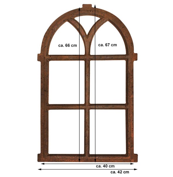Stallfenster Gusseisen Antik-Stil Rostig Rundbogen Eisenfenster 67cm