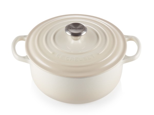 Le Creuset Bräter Signature Rund Gusseisen Meringue 22cm