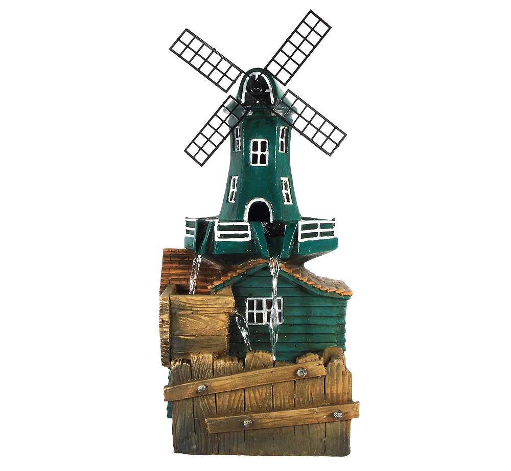 Ubbink Acqua Arte Windmühle Dutch Mill mit LED Beleuchtung & Wasserspiel 48cm