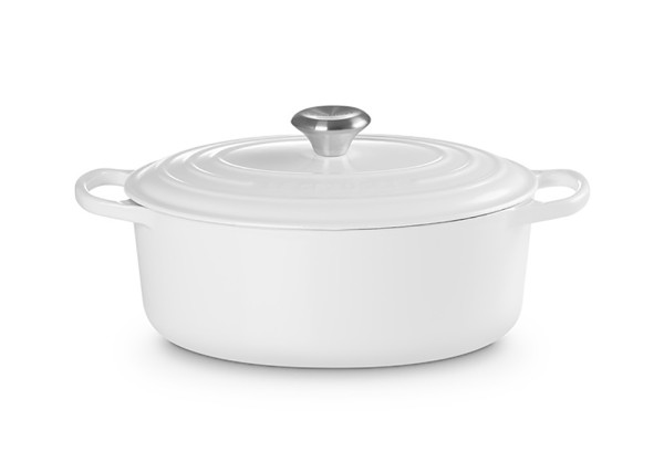 Le Creuset Bräter Signature Oval Gusseisen Weiß