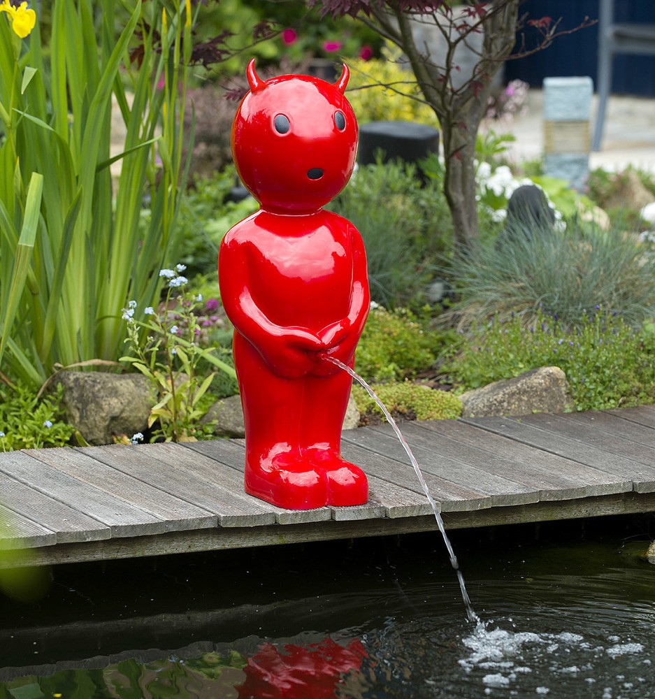 Ubbink BOY TEUFEL Wasserspeier Teichfigur Rot 67cm