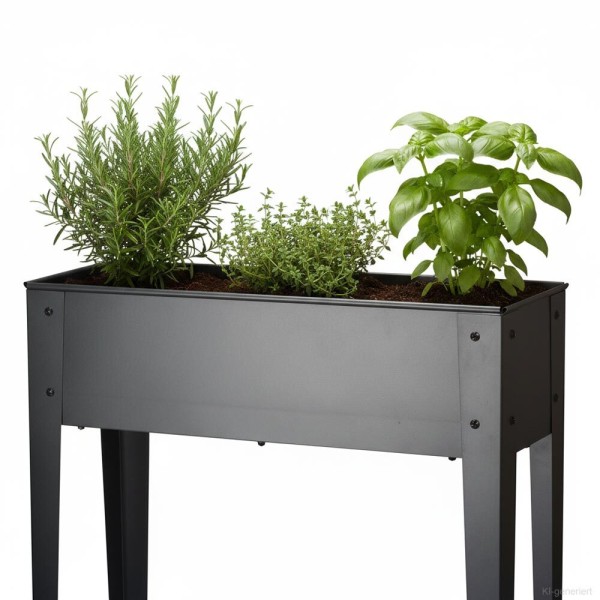 Hochbeet Metall Anthrazit 75 x 26 x 75 cm Kräuterbeet für Balkon Terrasse