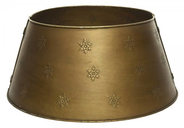 Abdeckung für Christbaumständer Metall Gold Weihnachtsbaumständerhülle Rund