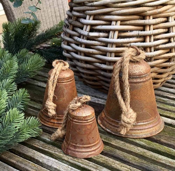 Glocken-Set Zink Rostig Weihnachtsglocke 3 Stück Weihnachtsdeko