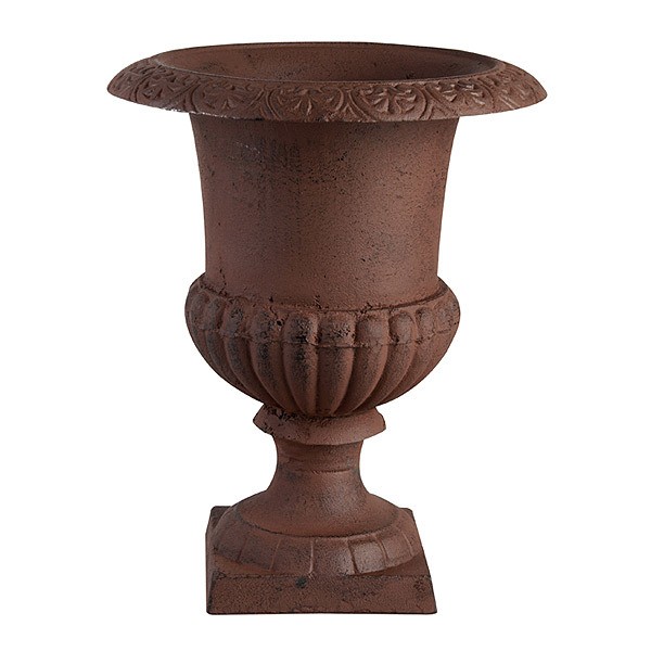 Französische Vase Amphore Gusseisen Antik-Braun 20cm