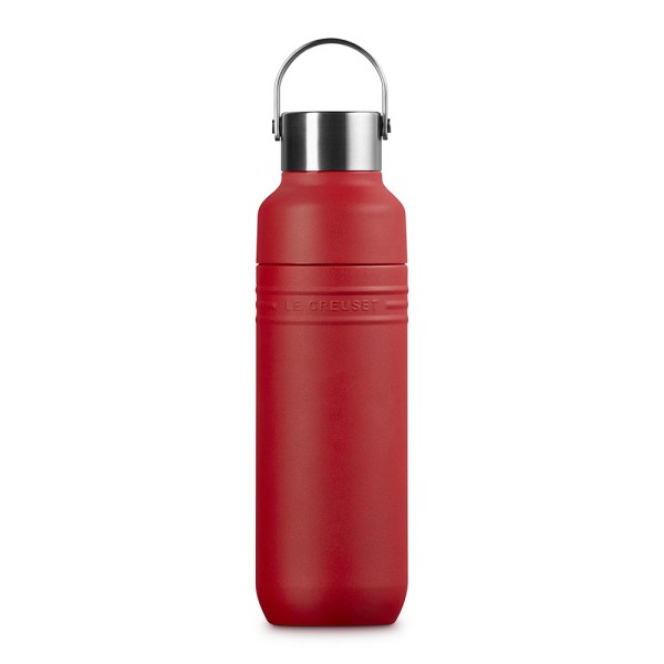 Le Creuset Trinkflasche On The Go Edelstahl Isolierflasche Kirschrot