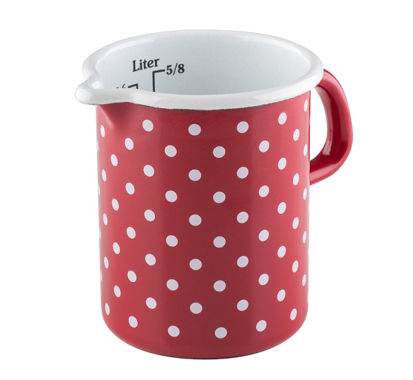 Riess Küchenmaß Emaille Messbecher Pünktchen Rot 9cm