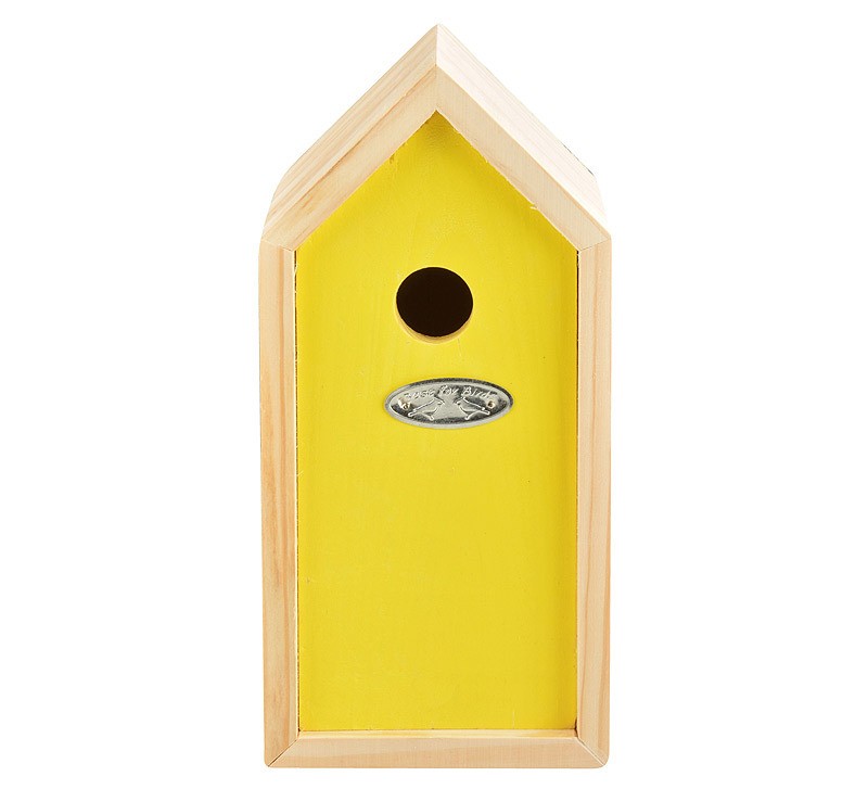 Vogelhaus für Blaumeisen Nistkasten Holz Gelb