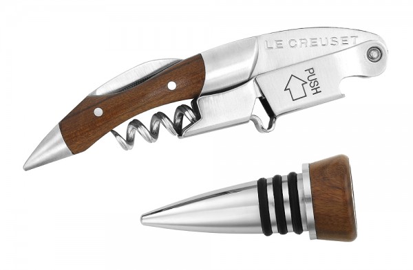 Le Creuset Wein-Öffner Set GS-190 Kellnermesser + Verschluss Holz