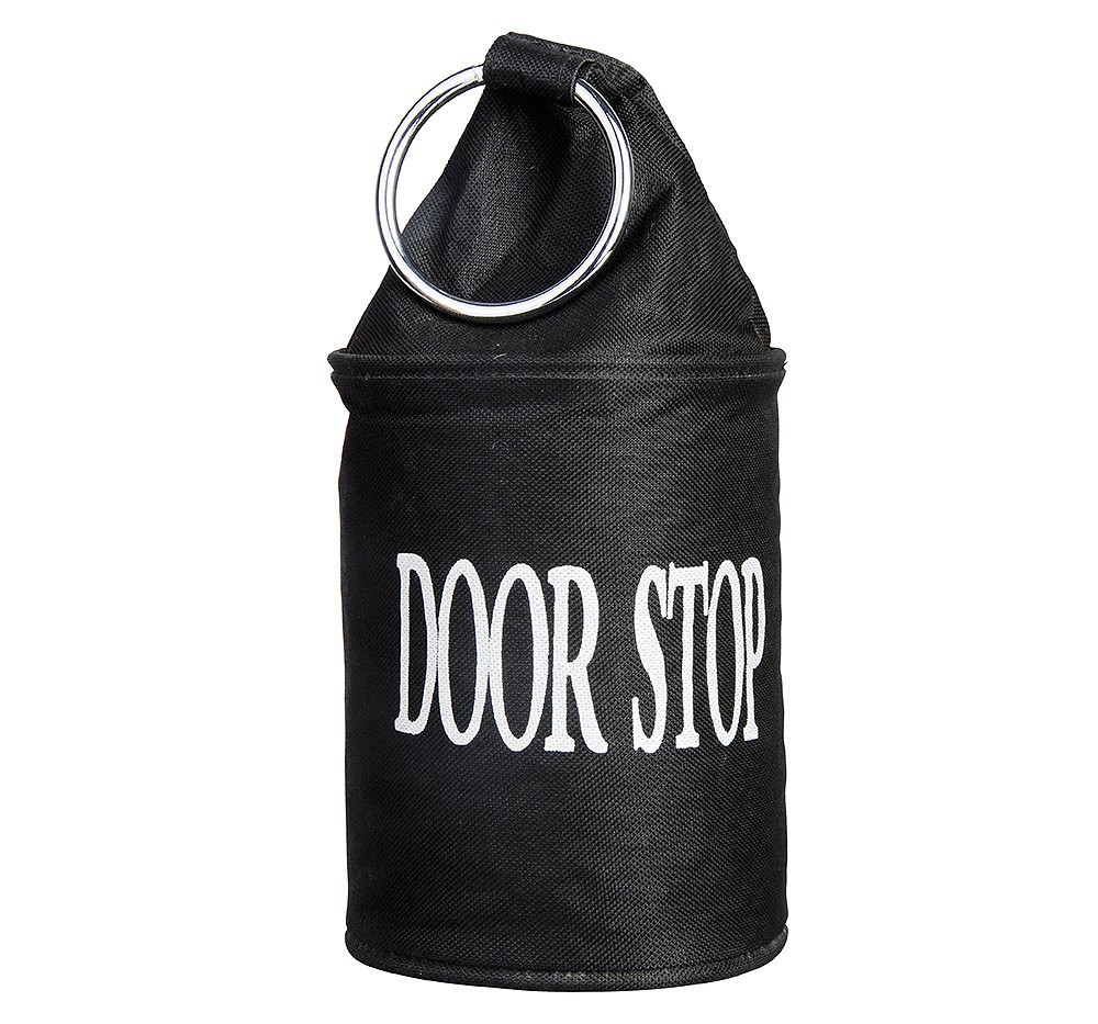 Cooler Türstopper Türsperre Sack Door-Stop Schwarz mit Ring Vintage