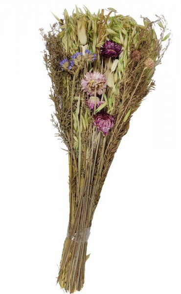 Trockenblumestrauß Lila Dekoblumen Natur Blumenstrauß 42-45 cm