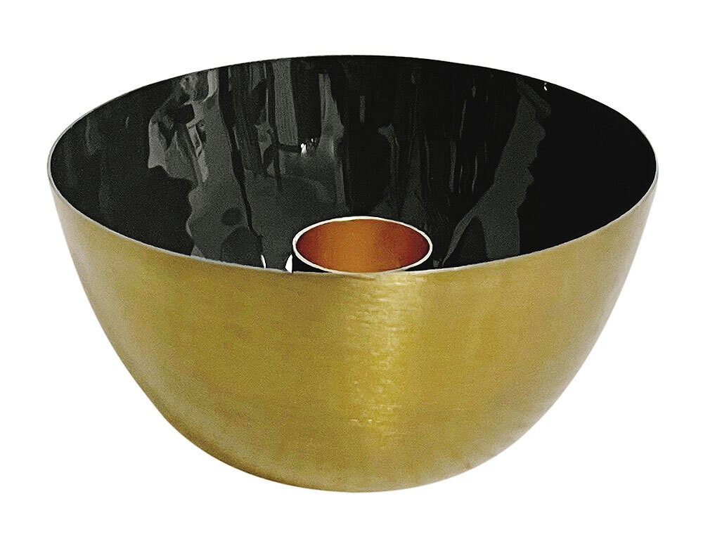Kerzenhalter Metall Gold Schwarz Kerzenleuchter Kerzenschale Kerzenständer Ø 10cm