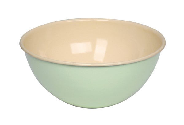 Riess Obst und Salatschüssel Emaille Pastell Nilgrün 22cm