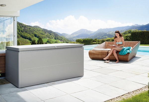 Biohort Loungebox 200 Aufbewahrungsbox 200x84x88,5cm Quarzgrau-Metallic