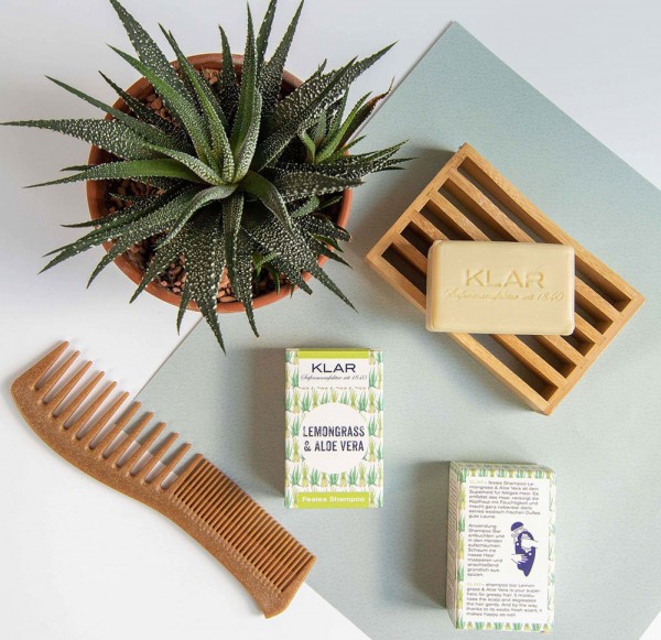 KLAR Festes Shampoo Lemongrass & Aloe Vera - fettiges Haar - 100g