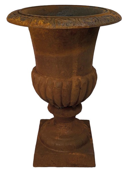 Französische Louvre Vase Groß Gusseisen Schwer Antik-Stil Edel- Rostig 62 cm