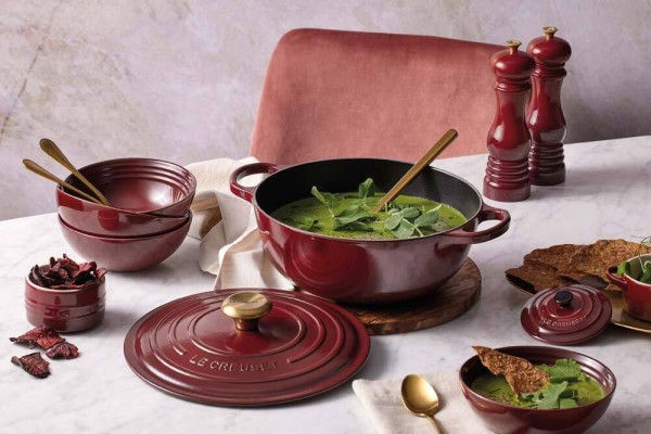 Le Creuset La Marmite Signature Familientopf Gusseisen Garnet (Rhone) Bordeaux-Rot 26cm